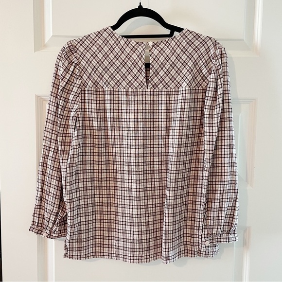New Treasure & Bond Nordstrom Linen Blend Blouse in Wickwillow Plaid - Picture 6 of 9